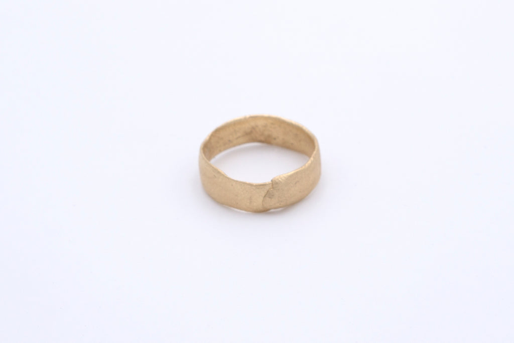 Finger Printed Gold Ring Small