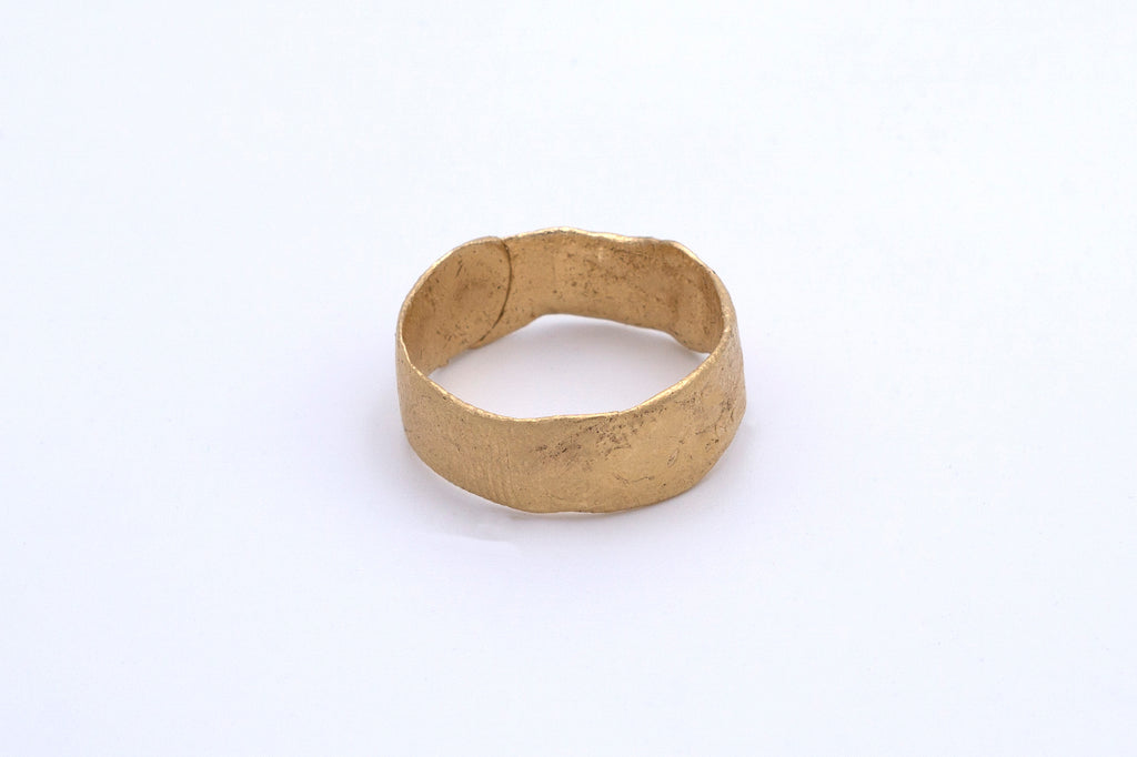 Finger Printed Gold Ring Large