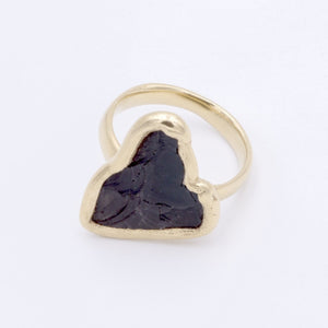 Obsidian And Gold Ring